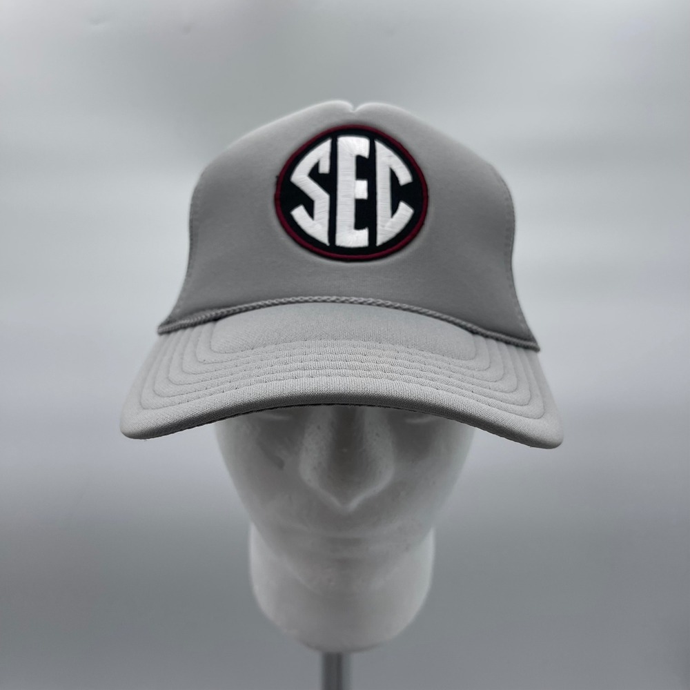 OTTO 39-165 Grey SEC Conference Logo Mesh OSFM Snapback Trucker Hat Patch Cap